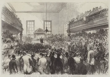 The General Election, the Nomination of Mr Disraeli, at Aylesbury, for Buckinghamshire